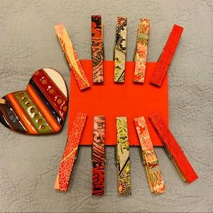 Decorative Wooden Clothespins Set of 10